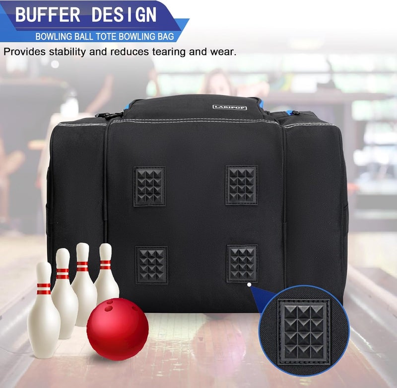 LARIPOP Bowling Ball Bag for Single Ball, 2022 Bowling Ball Tote Bowling bag with Padded Holder - Fits Shoes up to Mens Size 14 and Bowling Accessories - Image 5